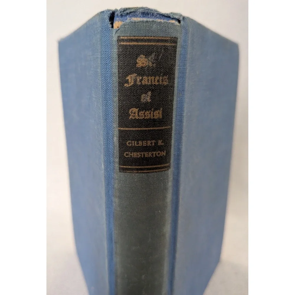 Doubleday St Francis of Assisi Book G.K. Chesterton Blue Fair 1945 Ex-Library